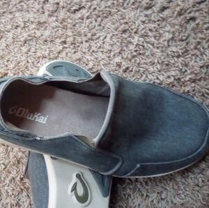 OluKai Men's Gray Slip-On Loafers